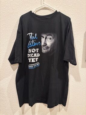 Phil Collins Not Dead Yet Live Tour 2018 Black Mens size XL nascar racing tee